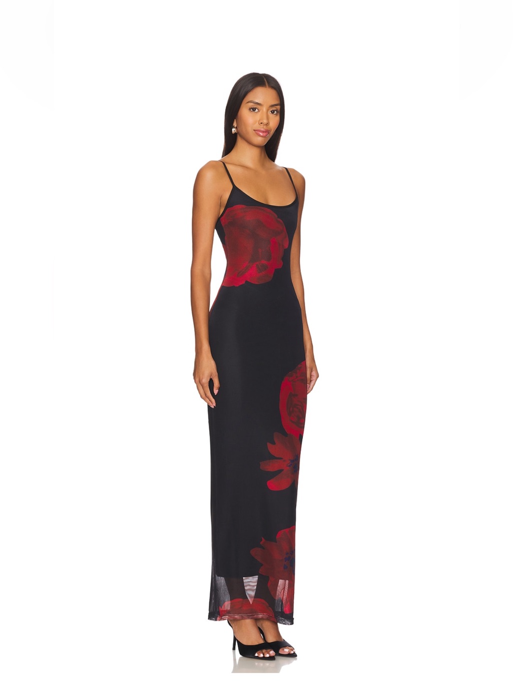 Superdown Jobelle Black Maxi Dress With Red Floral Accents — image 2 of 8